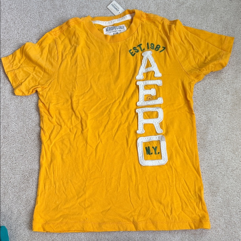 Aeropostale Men's Yellow AERO Graphic Tee